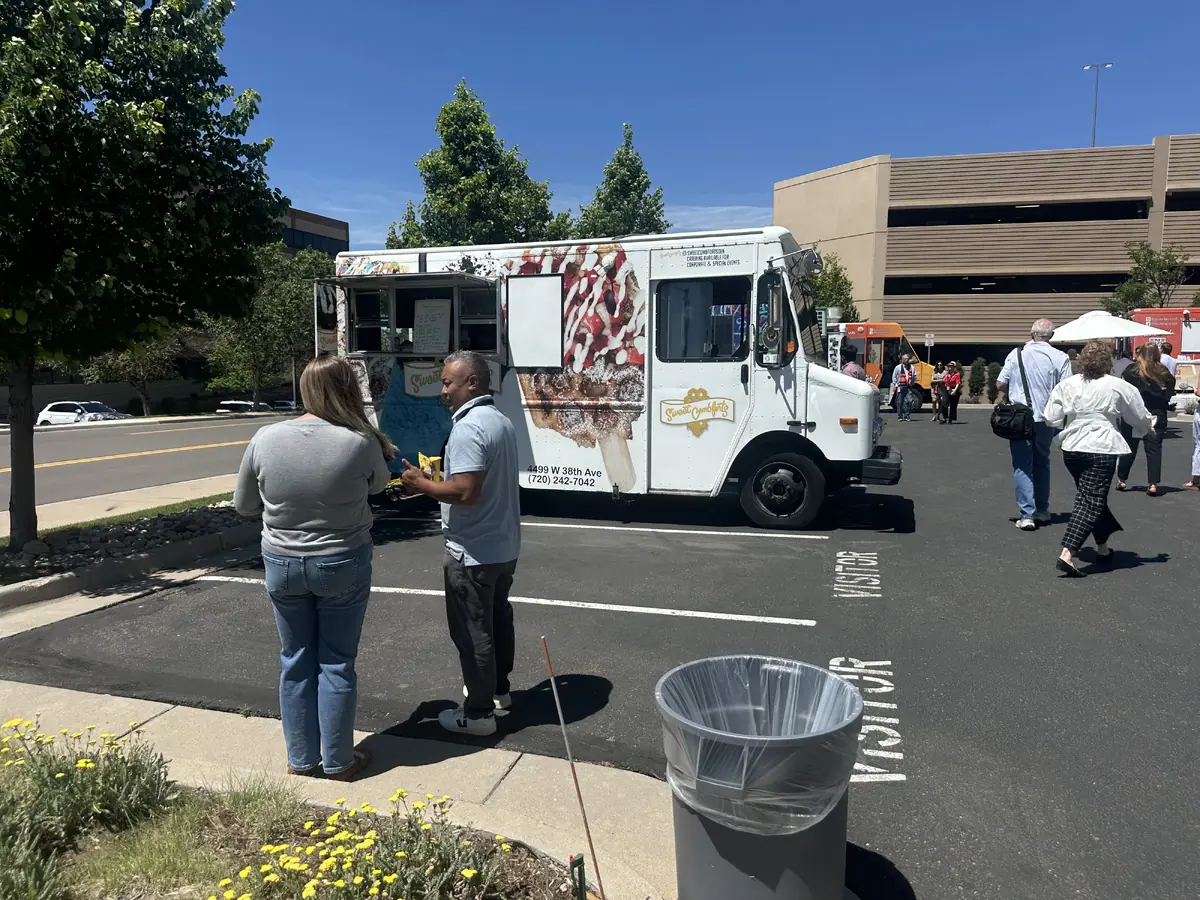 Burgers catering from a local food truck