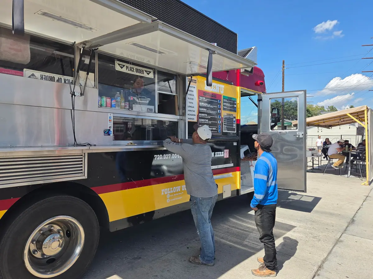 Food truck serving at a Colorado food truck stop