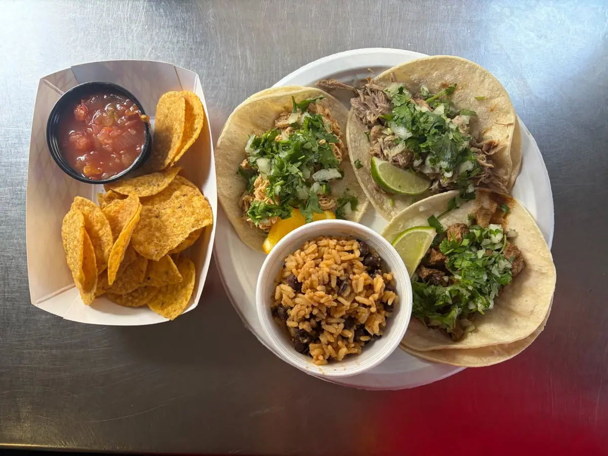Tacos catering from a local food truck