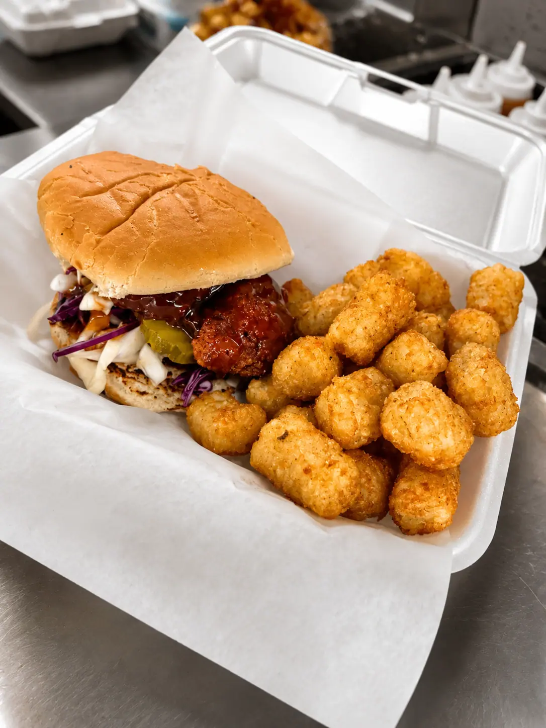Burgers catering from a local food truck