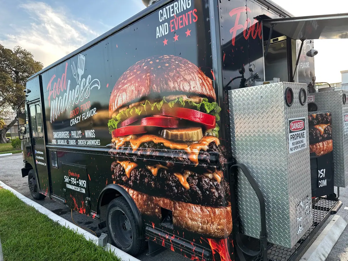 Burgers catering from a local food truck