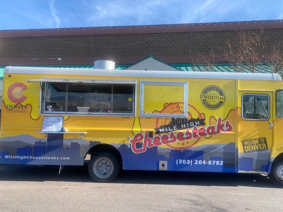 Mile High Cheesesteaks food truck at an event