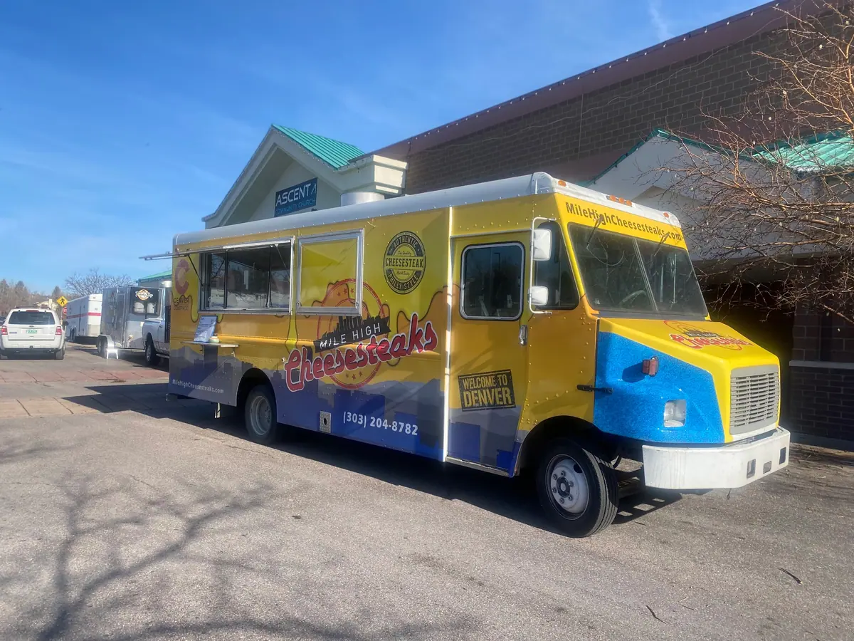 Mile High Cheesesteaks food truck at an event