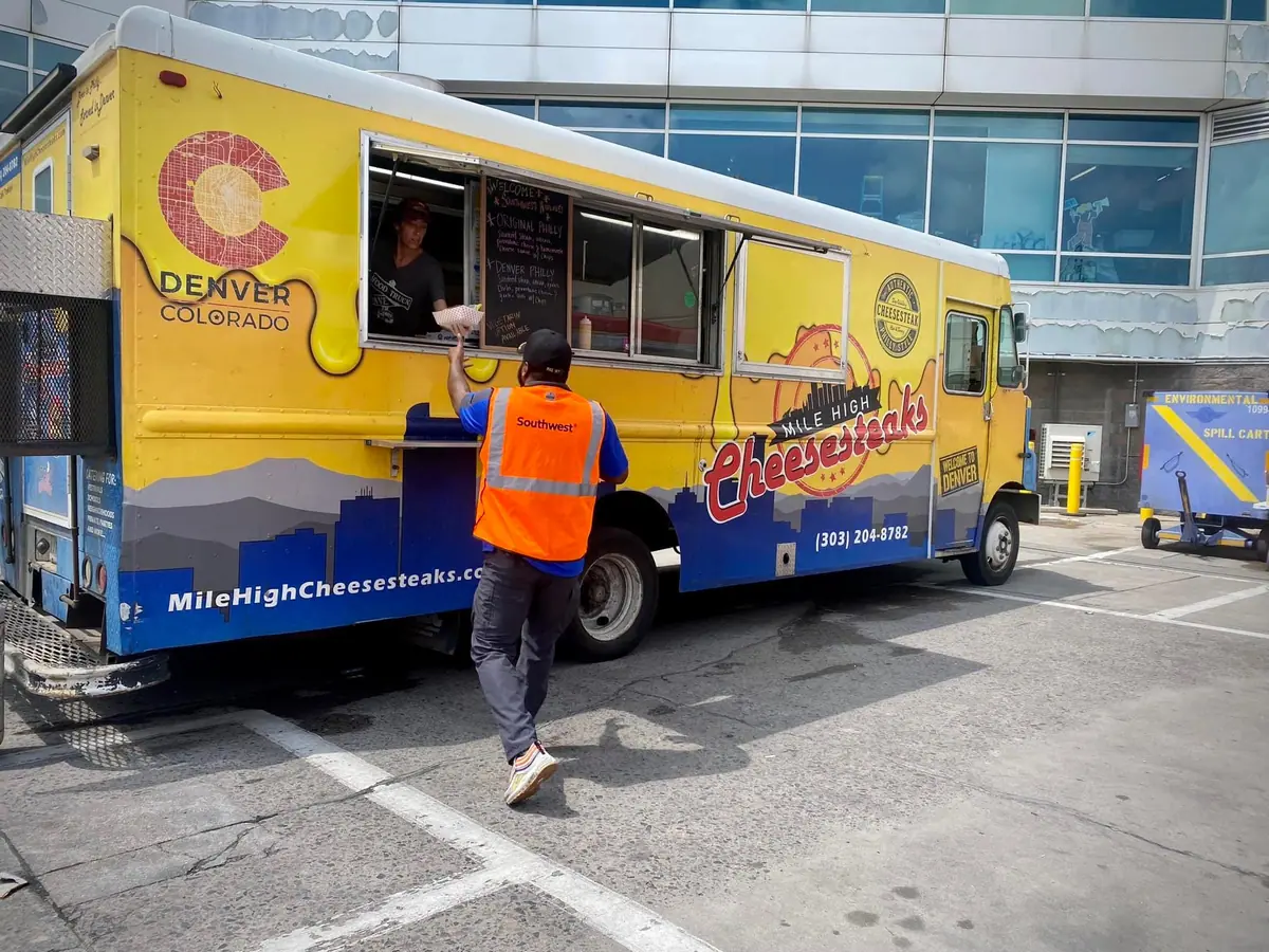 Mile High Cheesesteaks food truck at an event