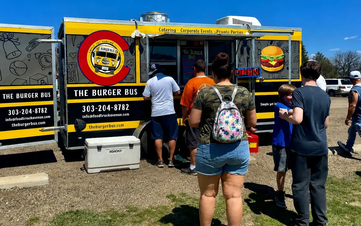 The Burger Bus food truck at an event